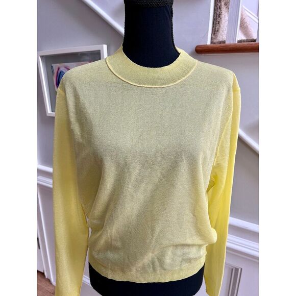 ZARA yellow sheer mock neck light “sweater" size M – NWT - Picture 4 of 6